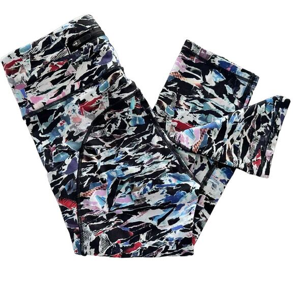 Lululemon Break Free Crop Size 4 Nulux 17" Culture Clash Starlight Black #W6AJQS - Picture 2 of 6